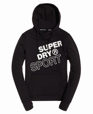 Superdry Core Graphic Női Kapucnis Pulóver Fekete | VSLXA1056